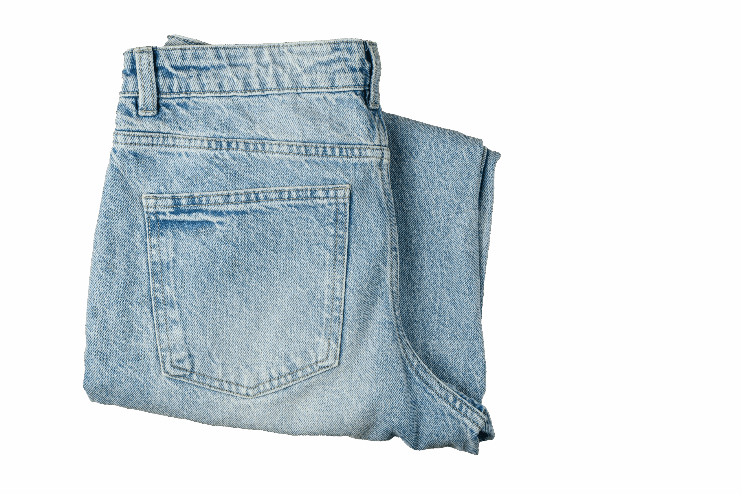 pair of folded jeans