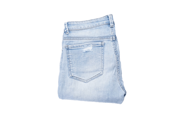 pair of folded jeans