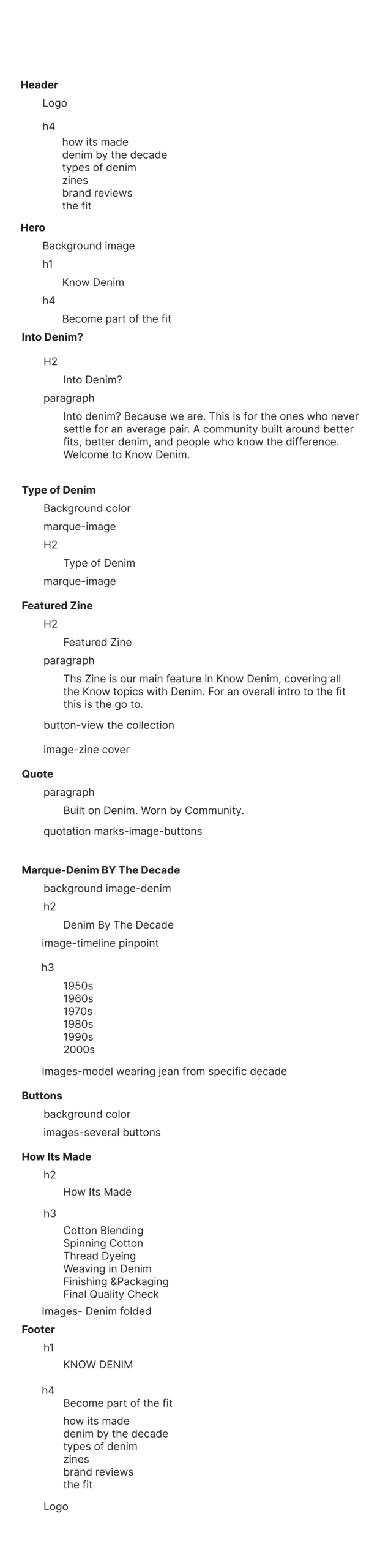 content page